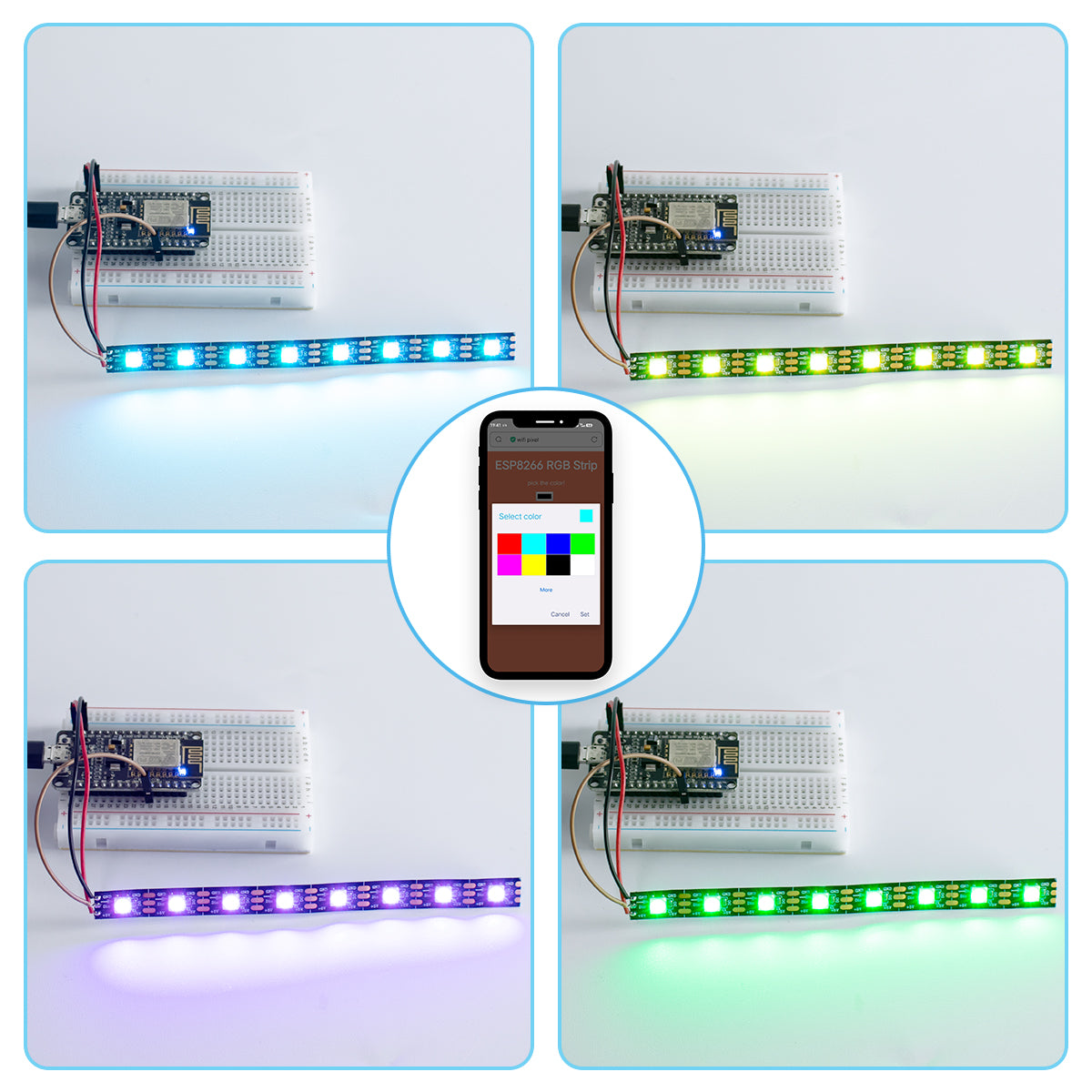 LAFVIN ESP8266 NodeMCU WiFi Starter Kit for Arduino with Breadboard Relay Ultrasonic Sensor DHT11 LED Jumper Wires STEM Programming Kit