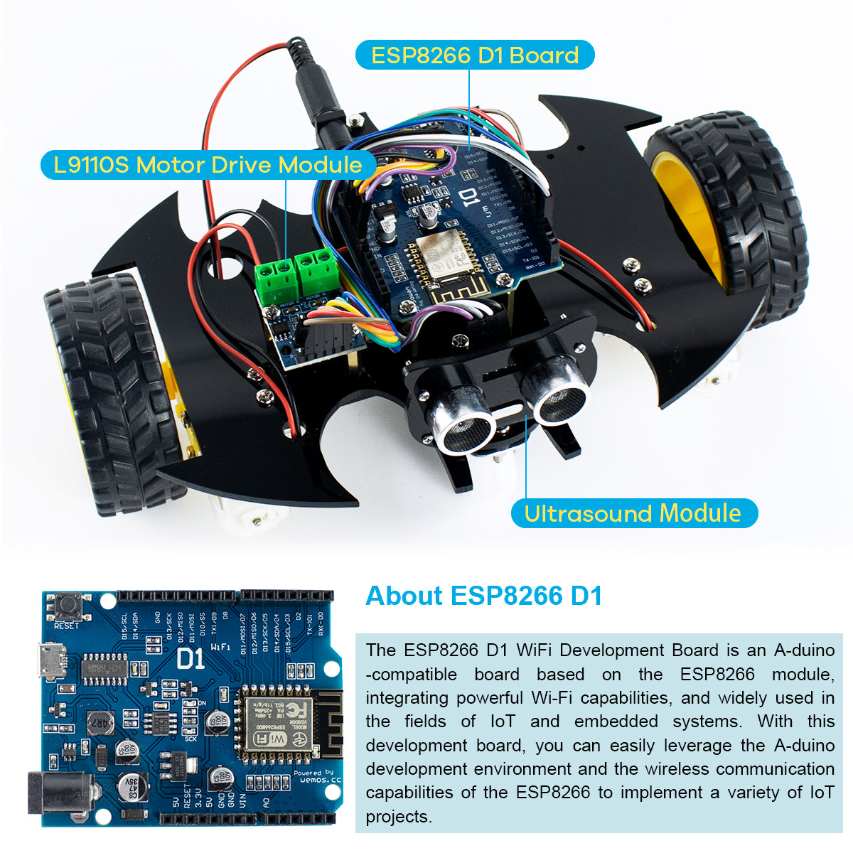 LAFVIN 2WD Smart Robot Car Chassis Kit for Arduino Project DIY Electro