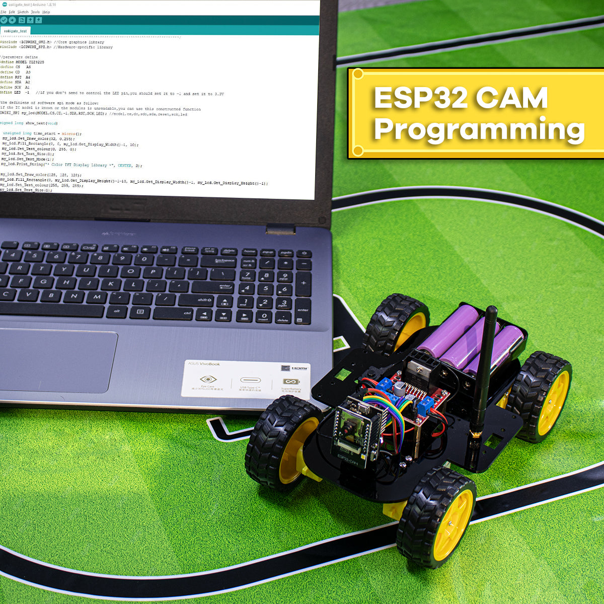 LAFVIN 4WD Smart Robot Car ESP32 Camera Wifi Automation Kit for Arduino ESP Robot with Codes Tutorial Complete Learning Kit