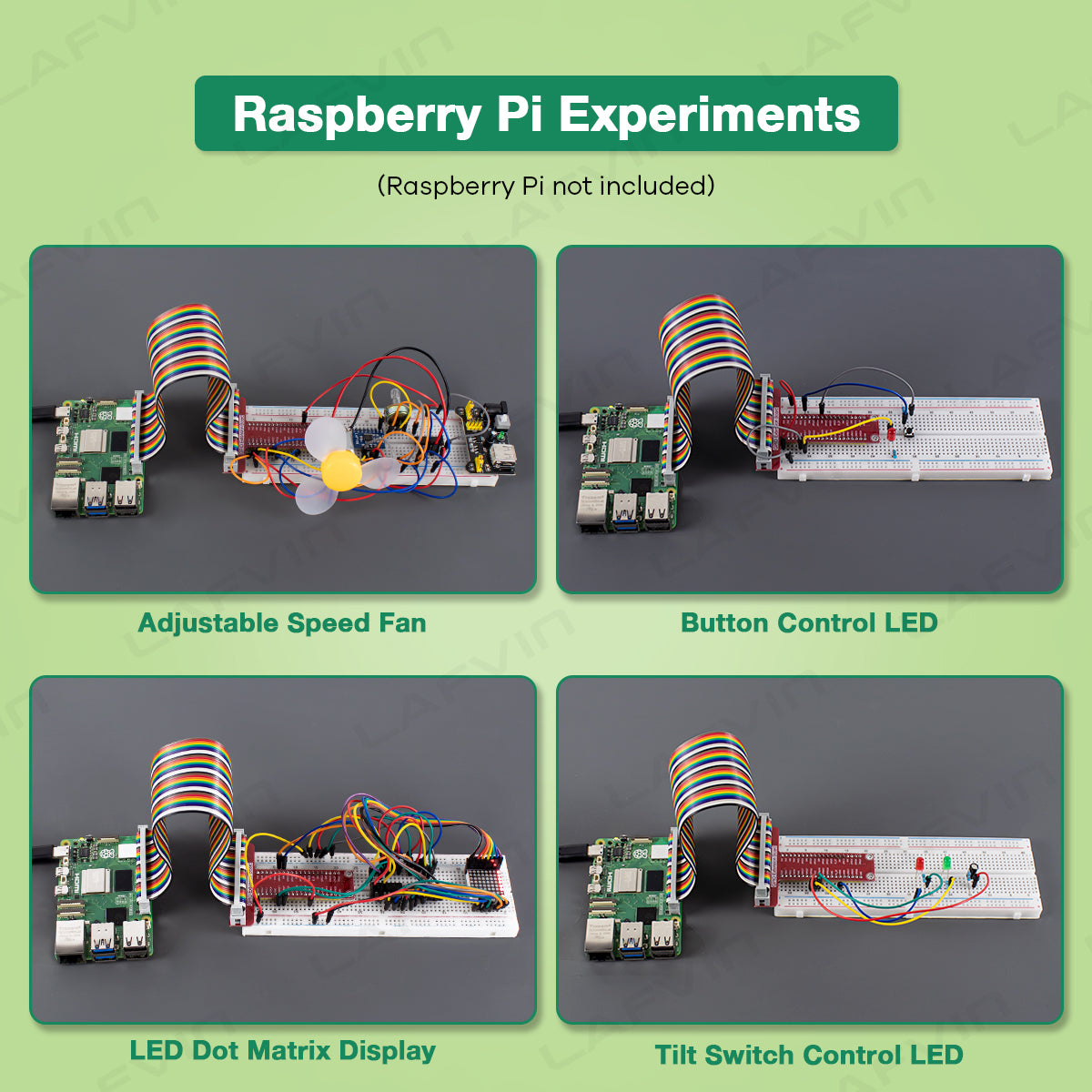 LAFVIN Basic Starter Kit for Raspberry Pi Development Board Breadboard LCD1602 Module Python C Java Scratch Beginner Kit
