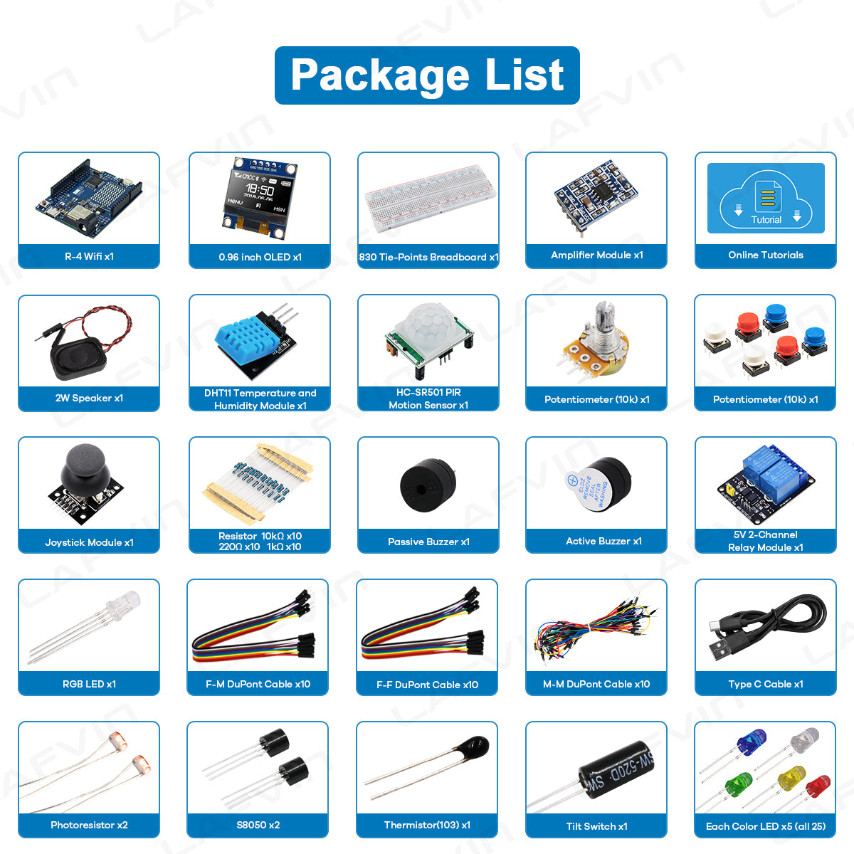 LAFVIN Complete Starter Kit for Arduino for R4 with Tutorial Updated DIY Electronics Learning Set with Box