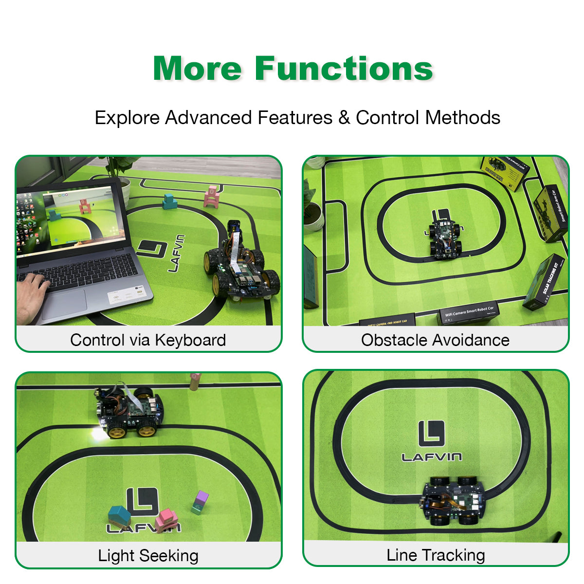 LAFVIN Robot Car Kit for Raspberry Pi 4WD Smart Car Kit with Cam Module Python Programming DIY Projects Kit
