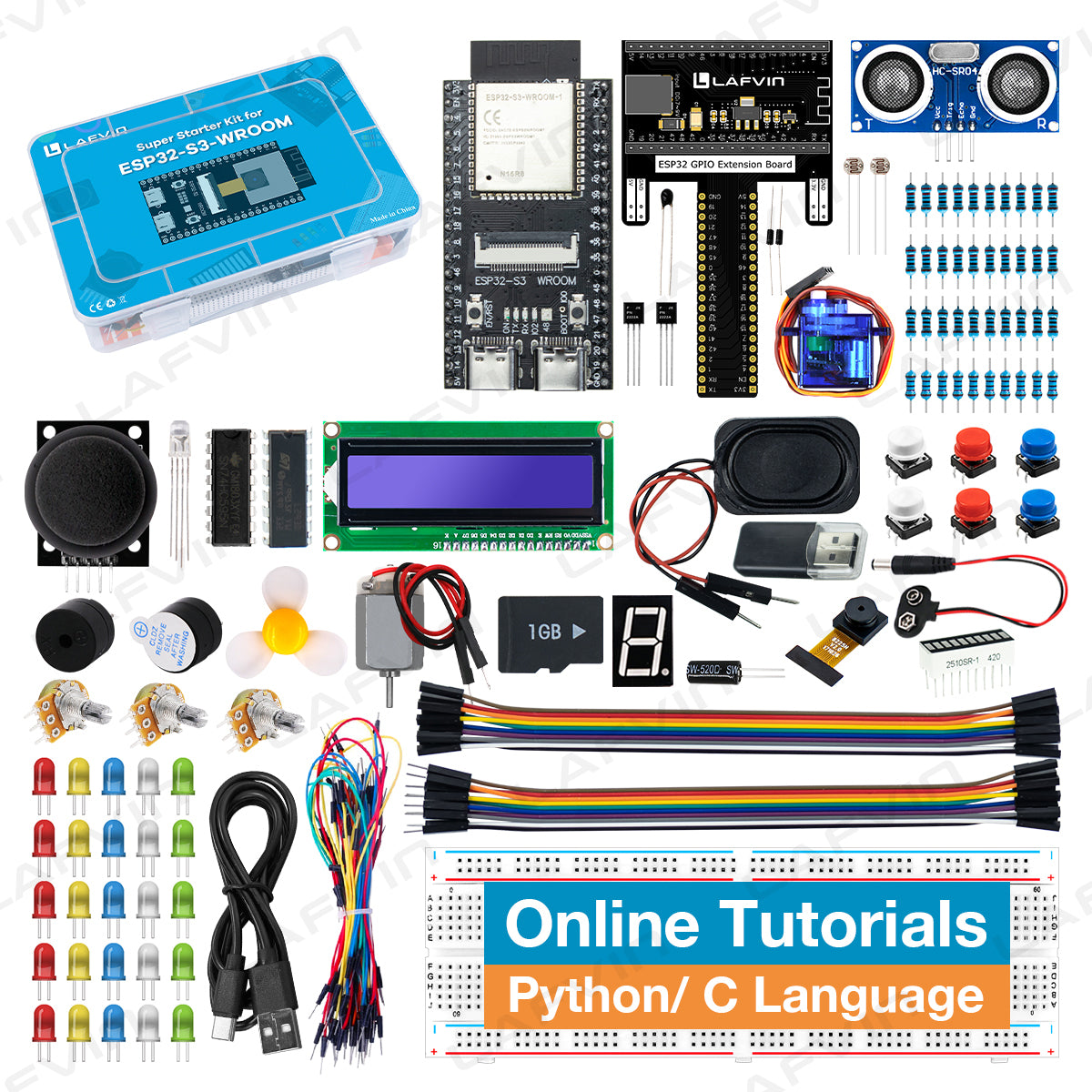 LAFVIN Super Starter Kit for ESP32-S3-WROOM MicroPython and C Language Programming Learning Kit with Tutorial