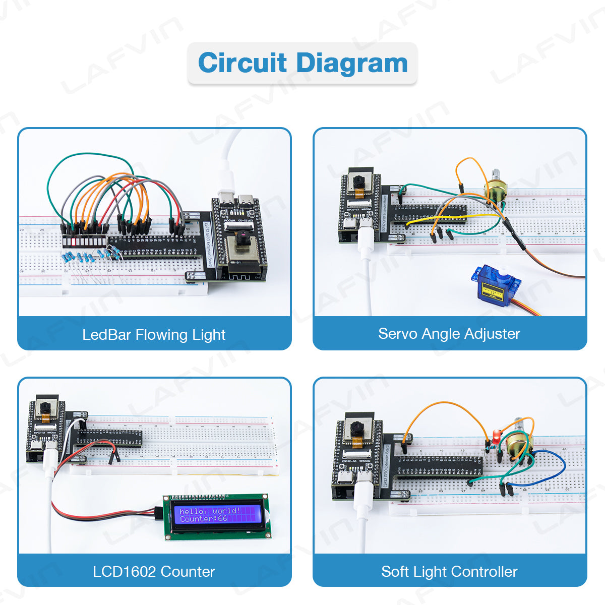 LAFVIN Super Starter Kit for ESP32-S3-WROOM MicroPython and C Language Programming Learning Kit with Tutorial