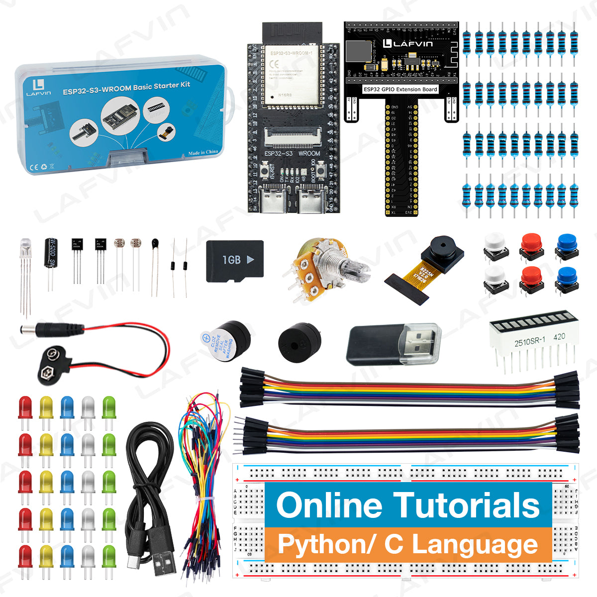LAFVIN Basic Starter Kit for ESP32-S3-WROOM for Arduino IDE Programming Learning Kit with Tutorial