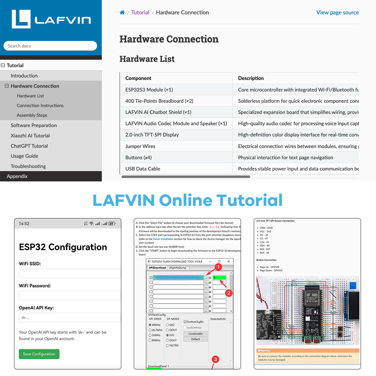 LAFVIN AI Chatbot Kit for ESP32 S3 Control Board Xiao Zhi AI Chatbot DIY Emotional Communication Learning Kit