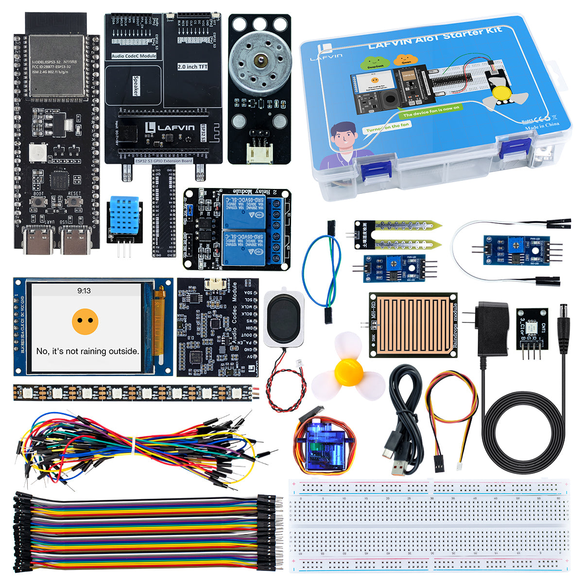 LAFVIN AI Chatbot DIY Kit for Arduino Programming AIoT Starter Kit ESP32-S3 Module DIY Emotional Communication Learning Kit