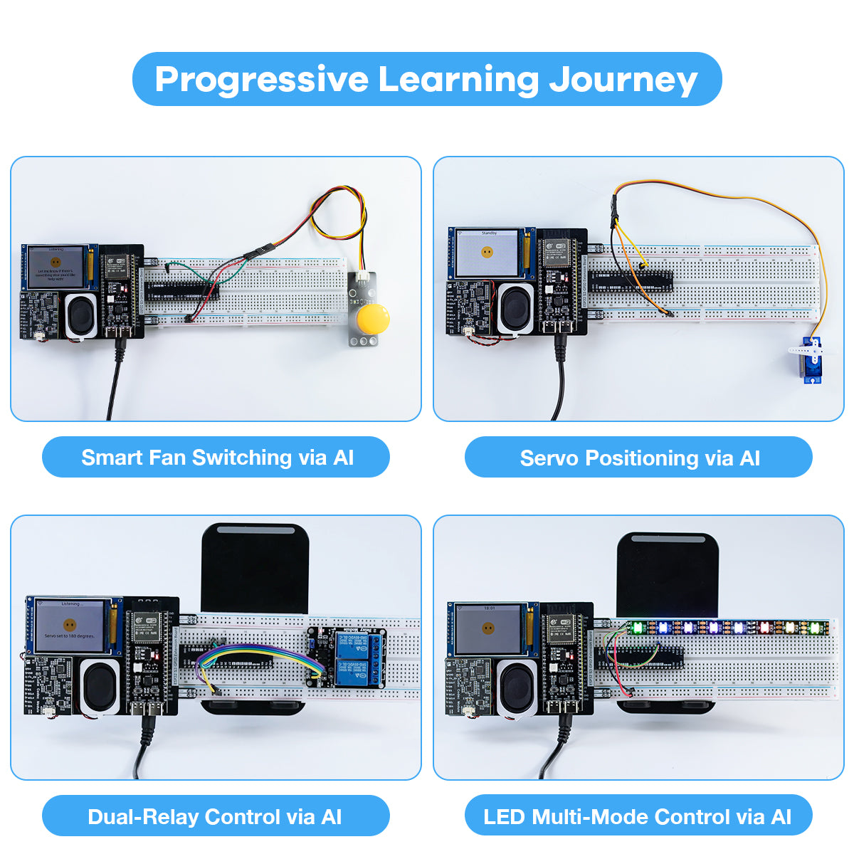 LAFVIN AI Chatbot DIY Kit for Arduino Programming AIoT Starter Kit ESP32-S3 Module DIY Emotional Communication Learning Kit