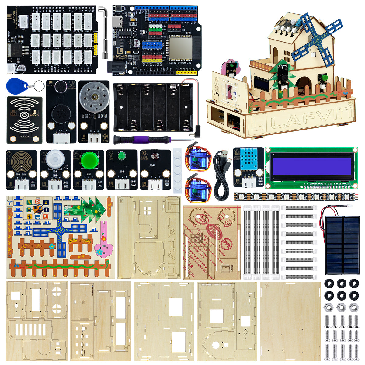 LAFVIN Smart Home Programming Kit for Arduino, Supports Voice Recognition and Mobile App Control, DIY STEM Kit with Tutorials