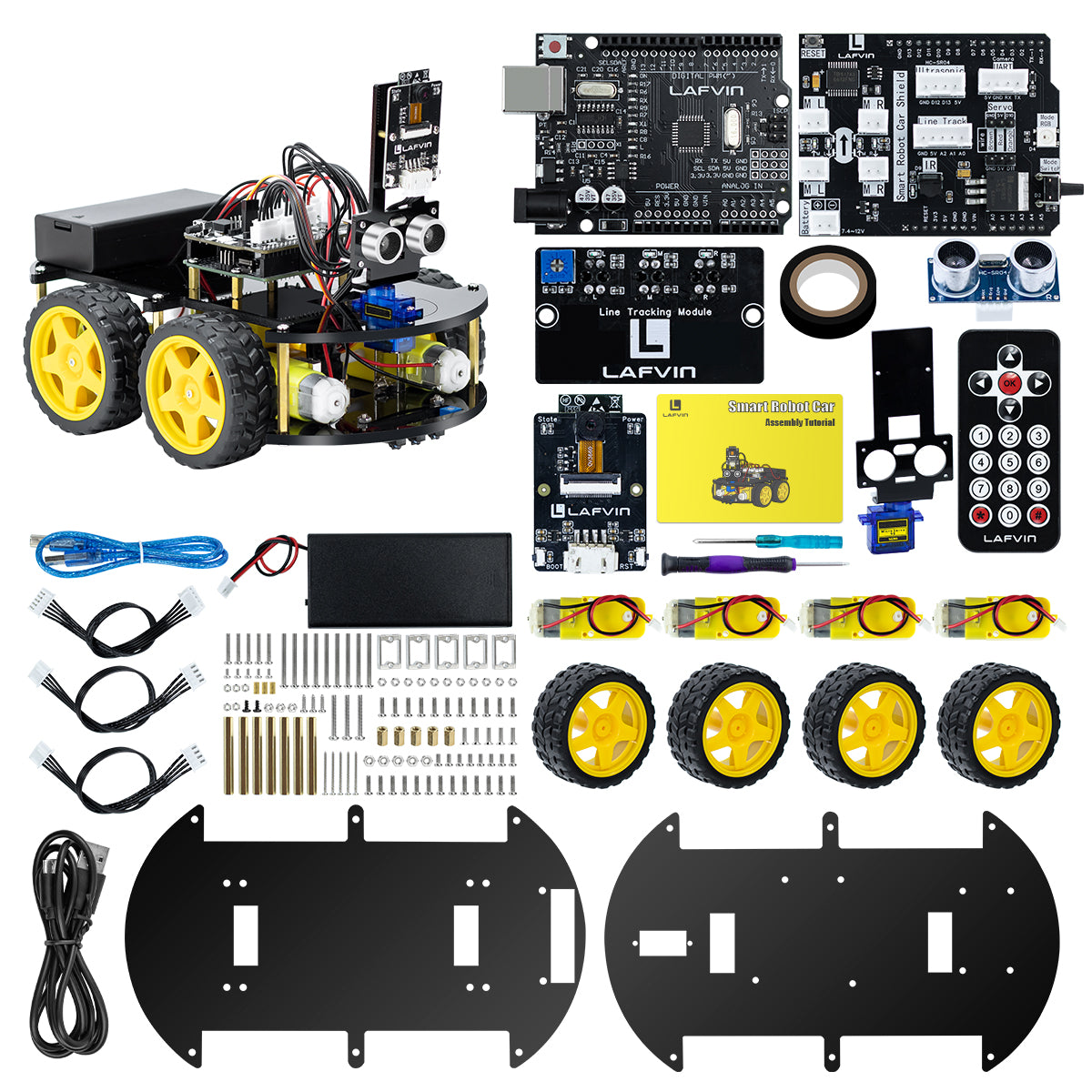 LAFVIN Smart Robot Car with Camera ESP32-S3 WROOM for Arduino Remote-controlled Robot Car DIY Assembly Programming Learning Kit