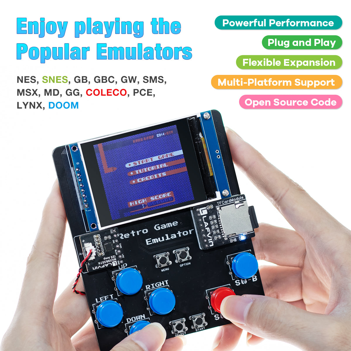 LAFVIN ESP32S3 Retro Game Console Kit with 2.4-inch TFT-SPI Screen Integrated Circuit DIY Programming Kit