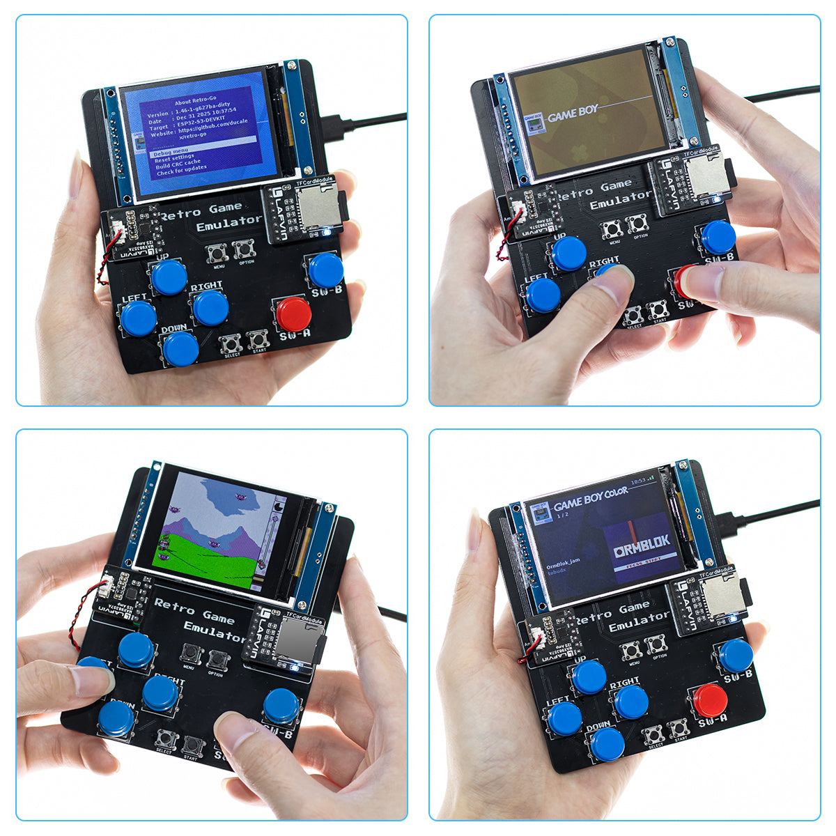 LAFVIN ESP32S3 Retro Game Console Kit with 2.4-inch TFT-SPI Screen Integrated Circuit DIY Programming Kit