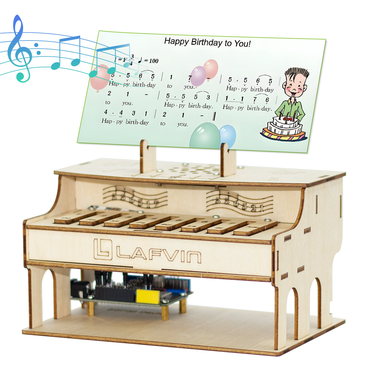 LAFVIN DIY ESP32 Electronic Piano Kit Robot Starter Automation Projects Wooden Piano Music Learning Kit