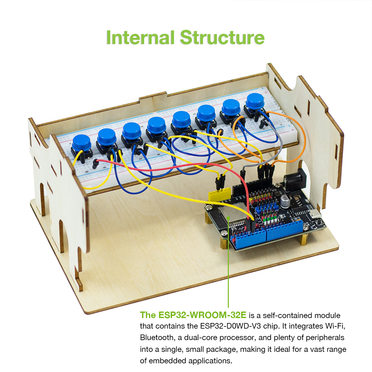 LAFVIN DIY ESP32 Electronic Piano Kit Robot Starter Automation Projects Wooden Piano Music Learning Kit