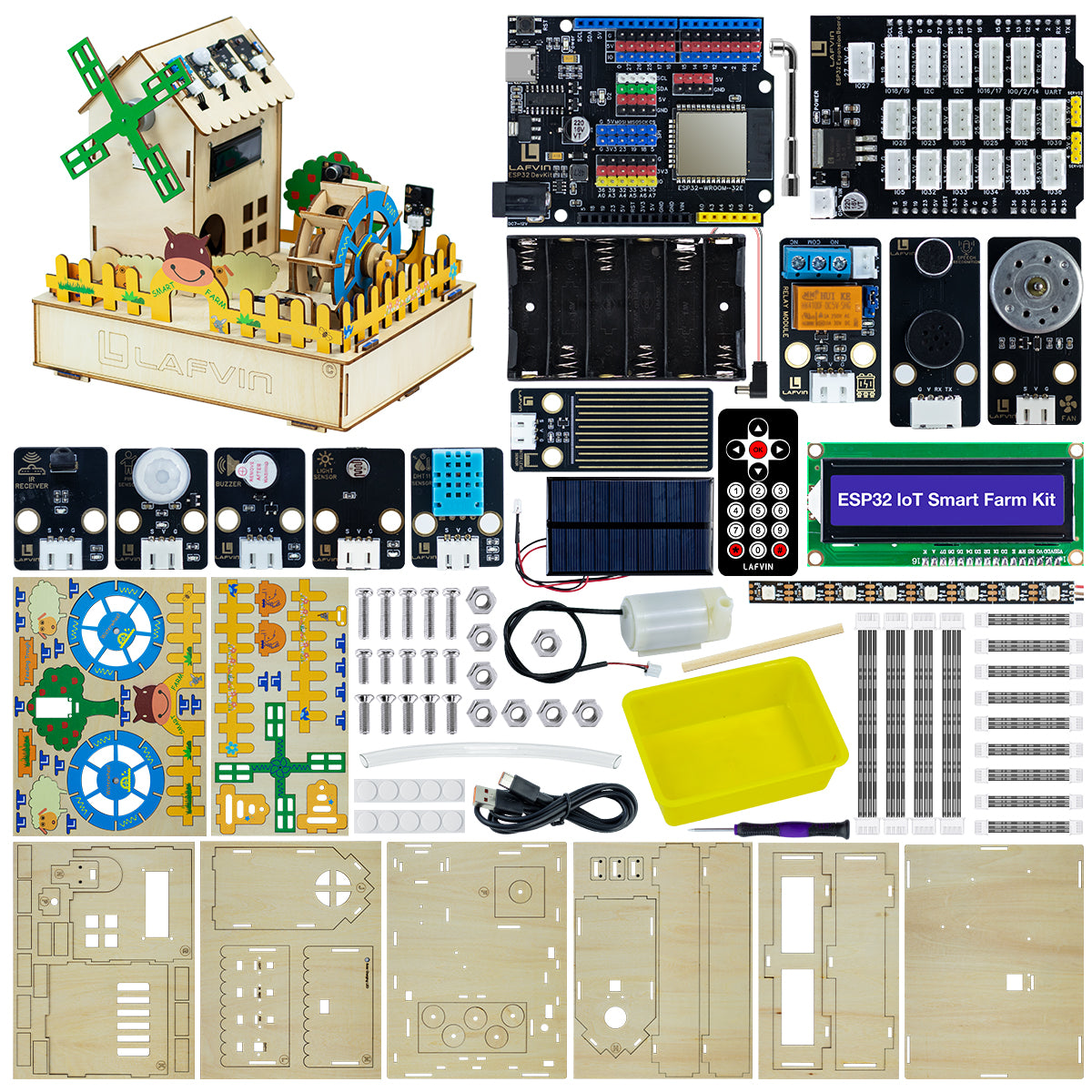 LAFVIN ESP32-IOT-Smart Farm Kit APP Remote Operation Voice Recognition Control Function DIY Programming Kit