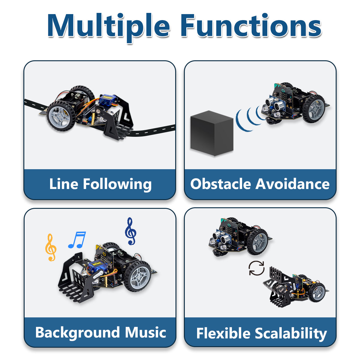 LAFVIN Micro:Bit-Smart Car 2WD Programmable DIY Robotics Kit STEM Educational Coding Building Kit for Students Beginners