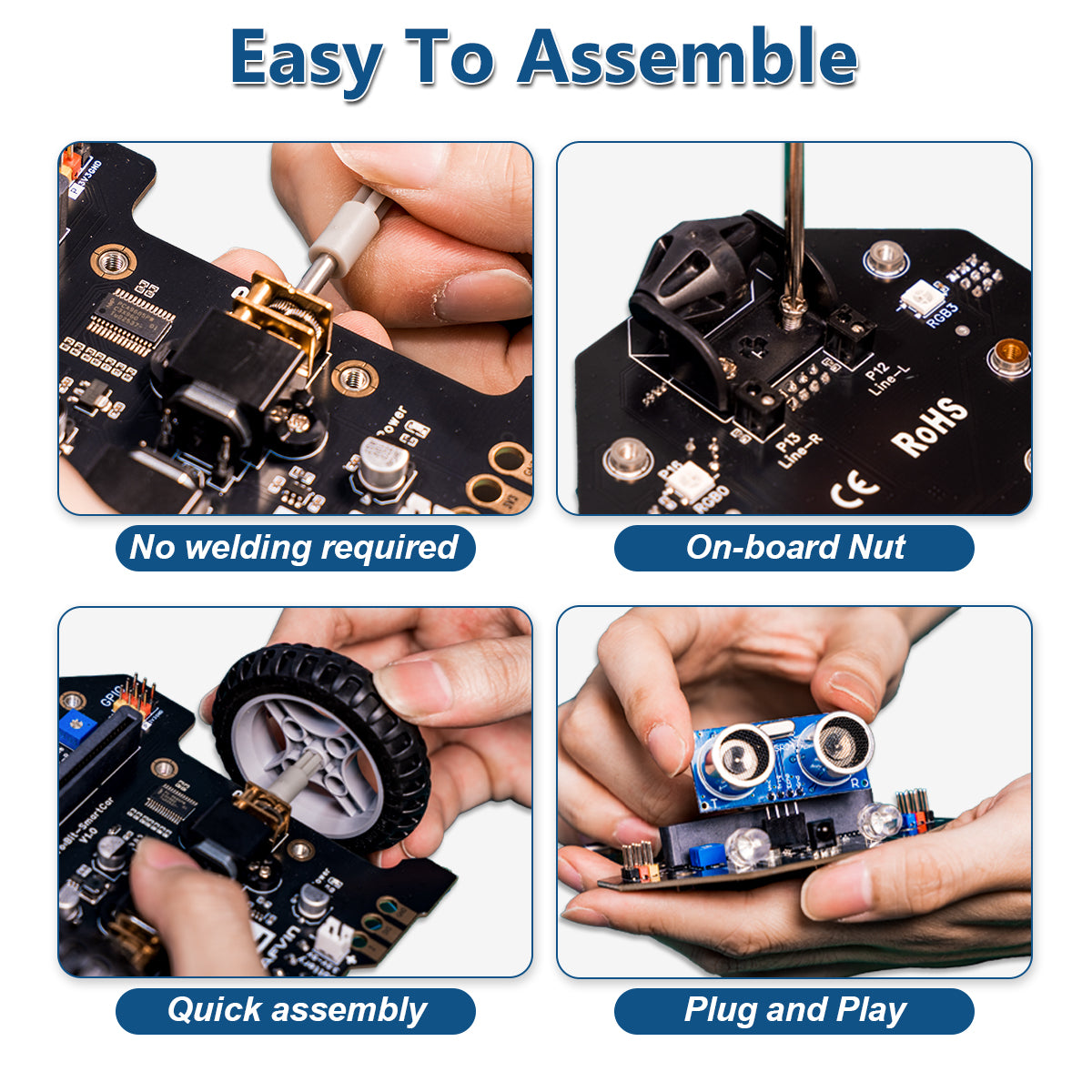 LAFVIN Micro:Bit-Smart Car 2WD Programmable DIY Robotics Kit STEM Educational Coding Building Kit for Students Beginners