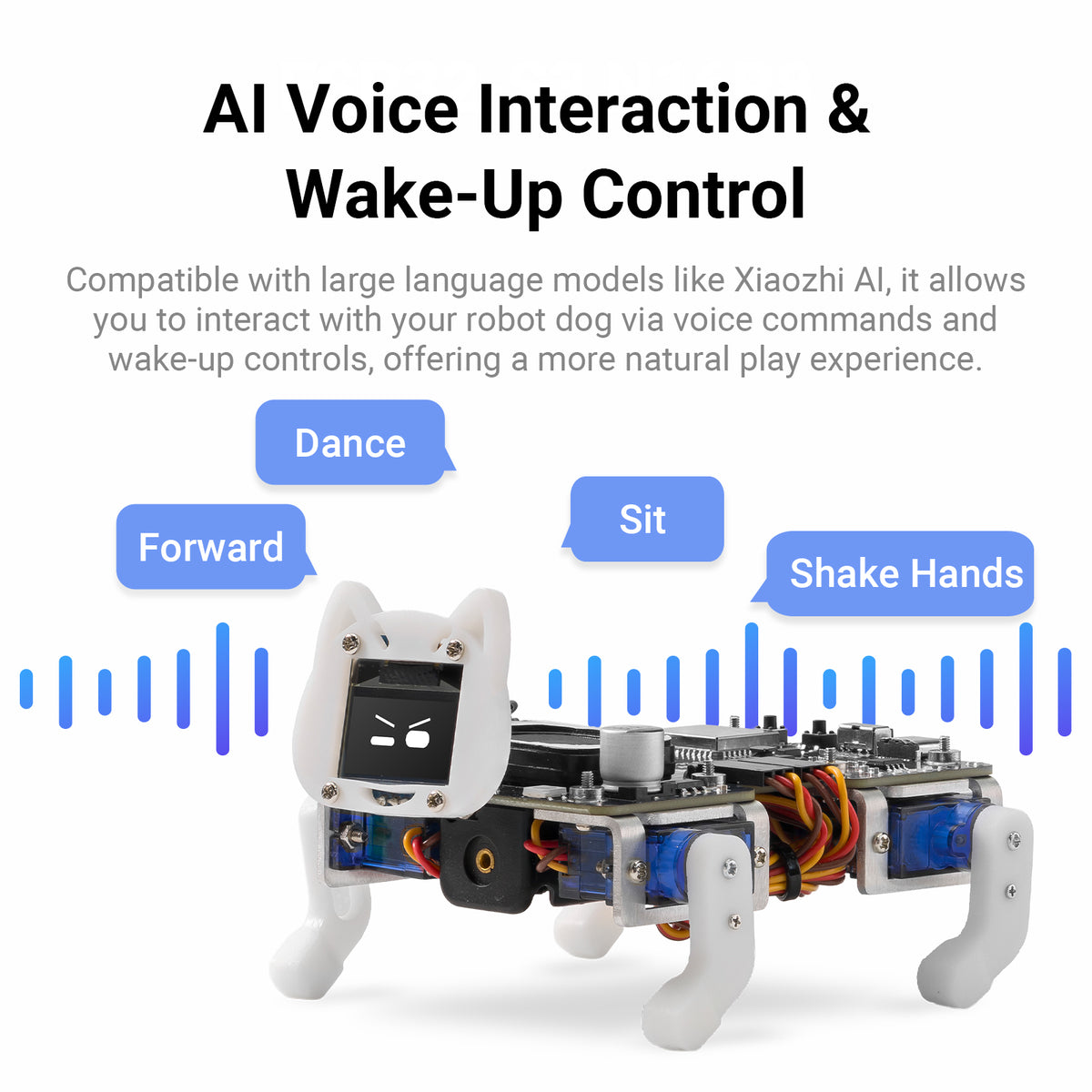 LAFVIN ESP32 S3 4DOF AI Robot Dog Kit Integrating AI Voice Interaction, Bionic Motion, OLED Facial Expression Display