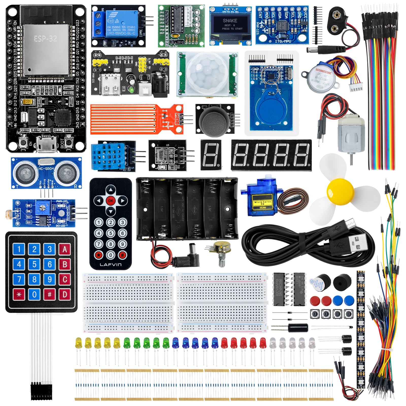 LAFVIN ESP32 Ultimate Starter Kit for Arduino Complete Electronics Sensor Set STEM Educational Coding Kit for Beginners