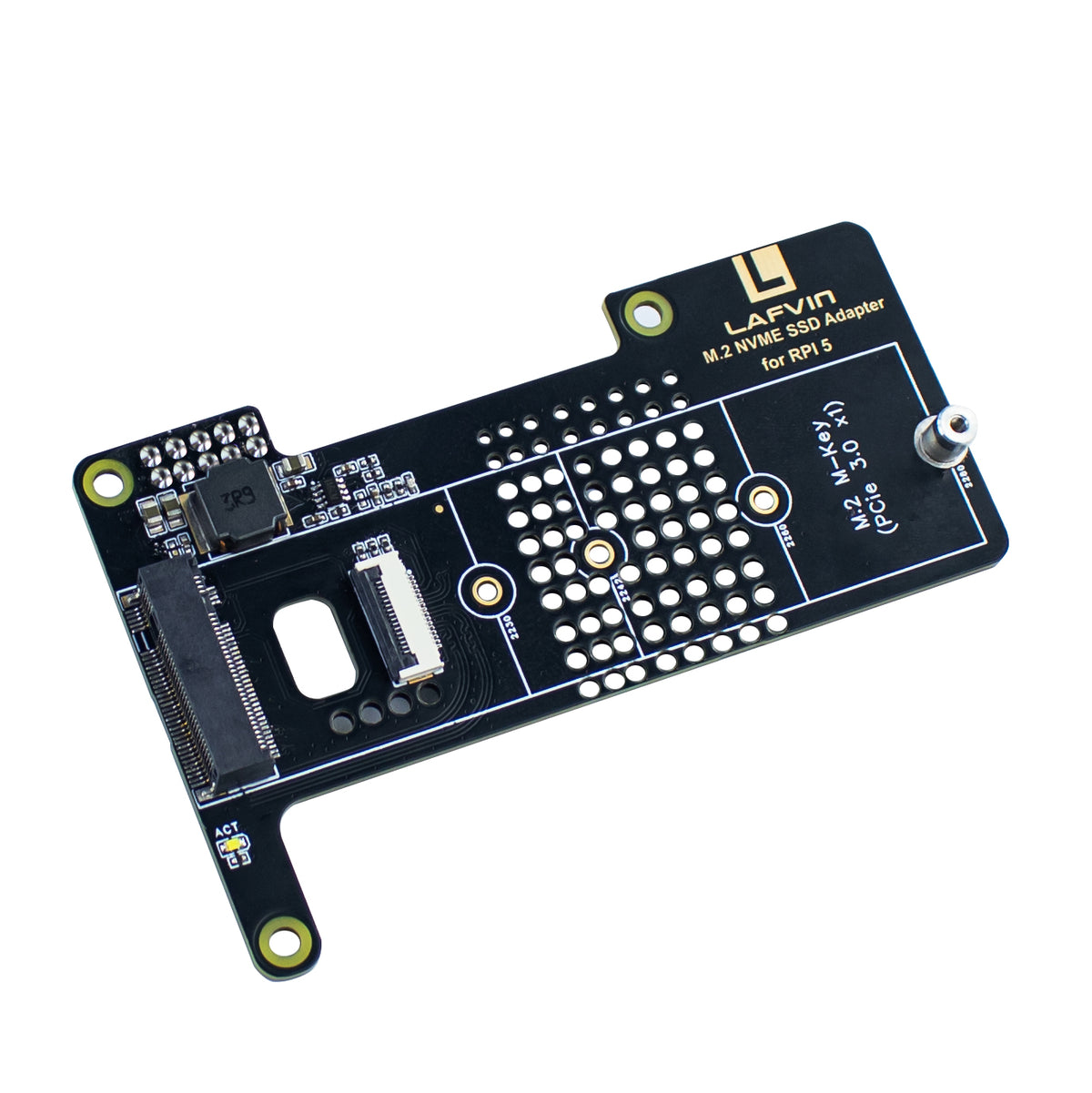 LAFVIN M.2 NVMe SSD Adapter for Raspberry Pi 5 - PCIe Gen3 High-Speed, Compatible with 2230/2242/2260/2280 sizes