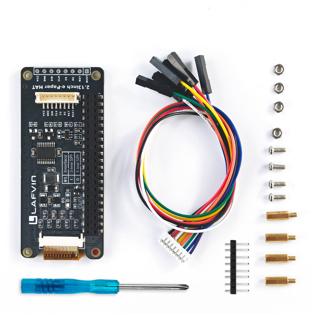 LAFVIN 2.13inch E-Ink Paper HAT Display Module Electronic Whiteboard NVMe M.2 SSD PCIe Compatible with Raspberry Pi 5/4B/3B+/3B/2B/A+/Zero W//Zero 2 W