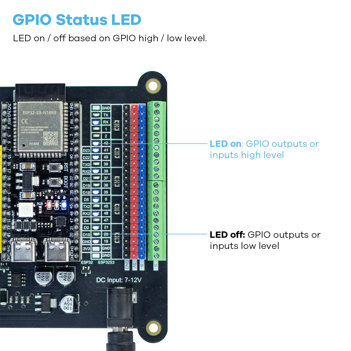 LAFVIN Breakout Board for ESP32/ESP32-S3 WROOM Module Sensor Blocks, Terminal Block Shield HAT with Pin Header