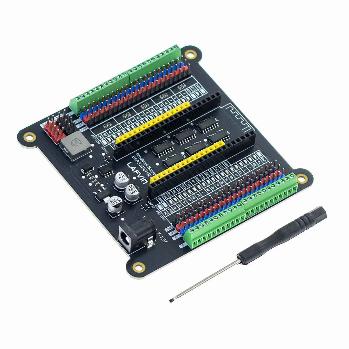 LAFVIN Breakout Board for ESP32/ESP32-S3 WROOM Module Sensor Blocks, Terminal Block Shield HAT with Pin Header