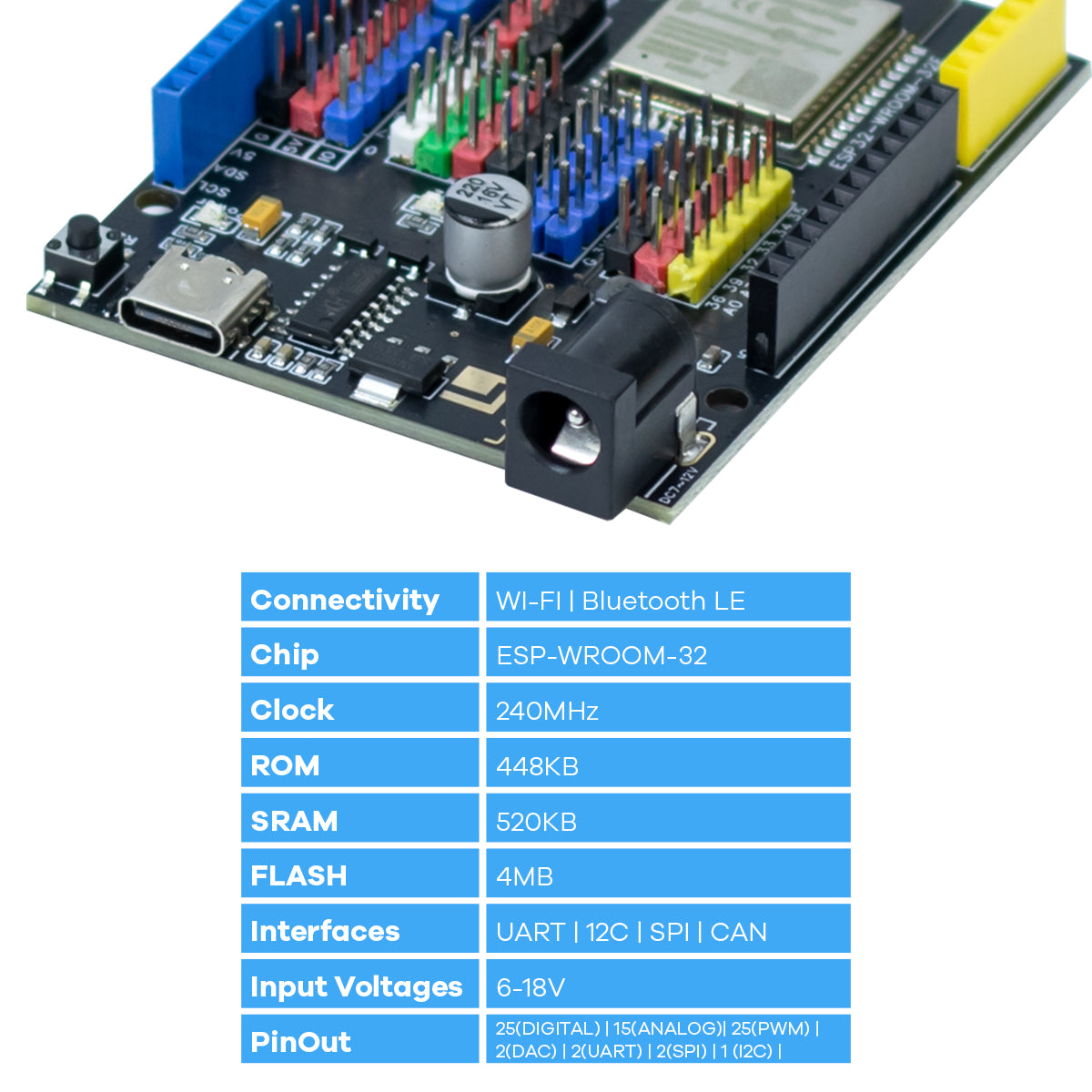 LAFVIN ESP32-Wroom-32E Development Board Compatible for Arduino Programming Board ESP32 Module