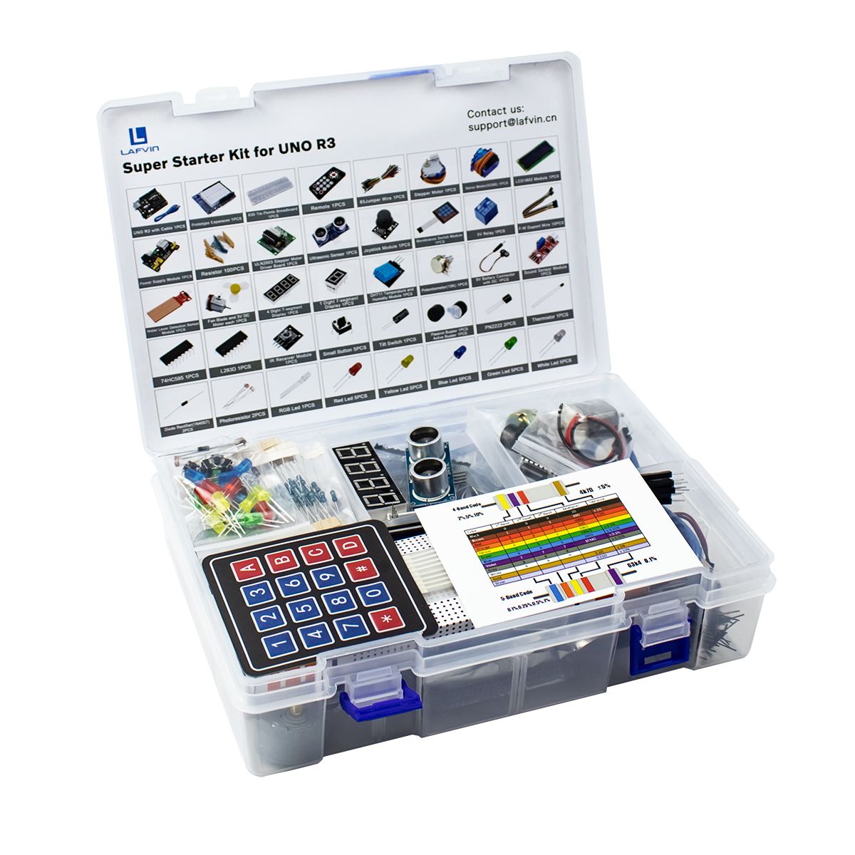 LAFVIN Super Starter Kit for Arduino Programming DIY Electronic Kit with R3 Board/Step Motor/SG90 Servo/1602 LCD/Jumper Wire/Tutorial