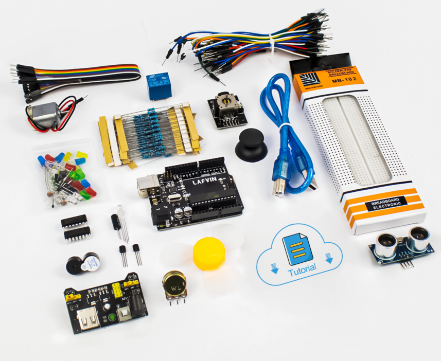 LAFVIN Basic Starter kit for Arduino for UNO R3, with Breadboard, LED, Resistor,Jumper Wires and Power Supply