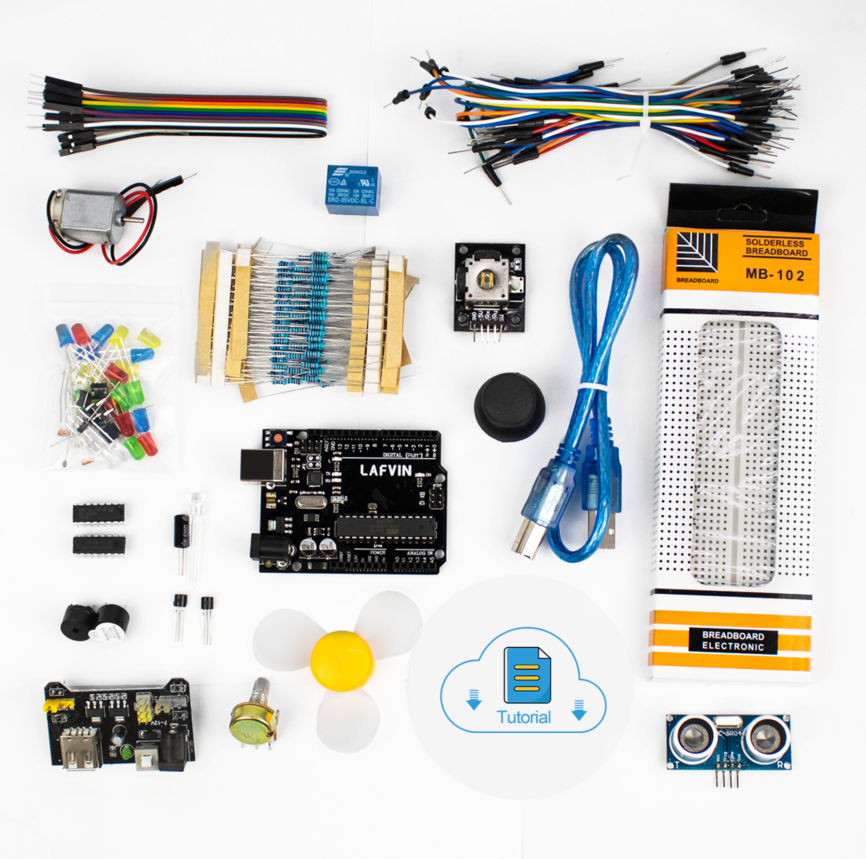 LAFVIN Basic Starter kit for Arduino for UNO R3, with Breadboard, LED, Resistor,Jumper Wires and Power Supply