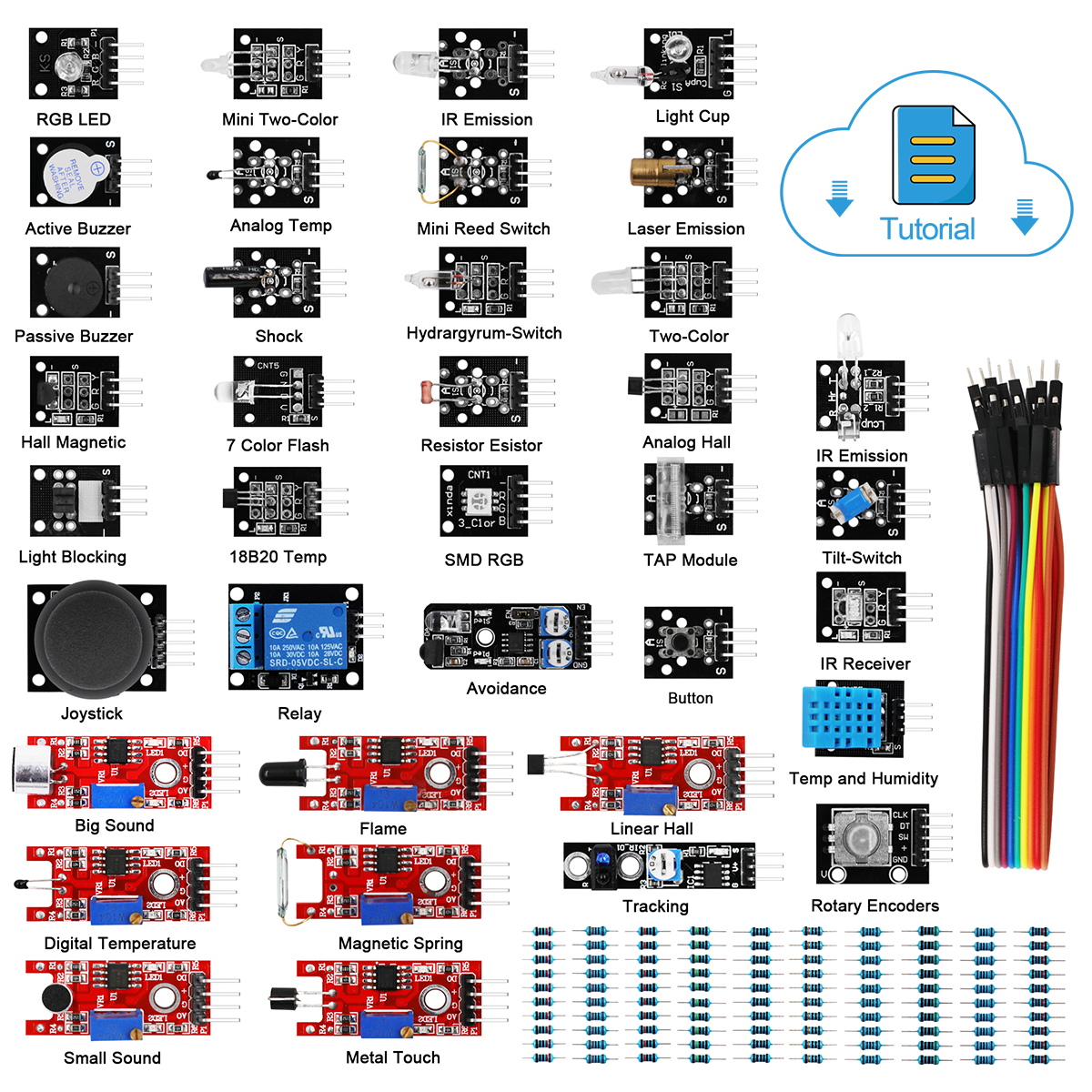 LAFVIN 37 Sensor Kit for Arduino for UNO R3 for Mega2560 Mega328 Nano Sensor Module Starter Kit with Tutorial