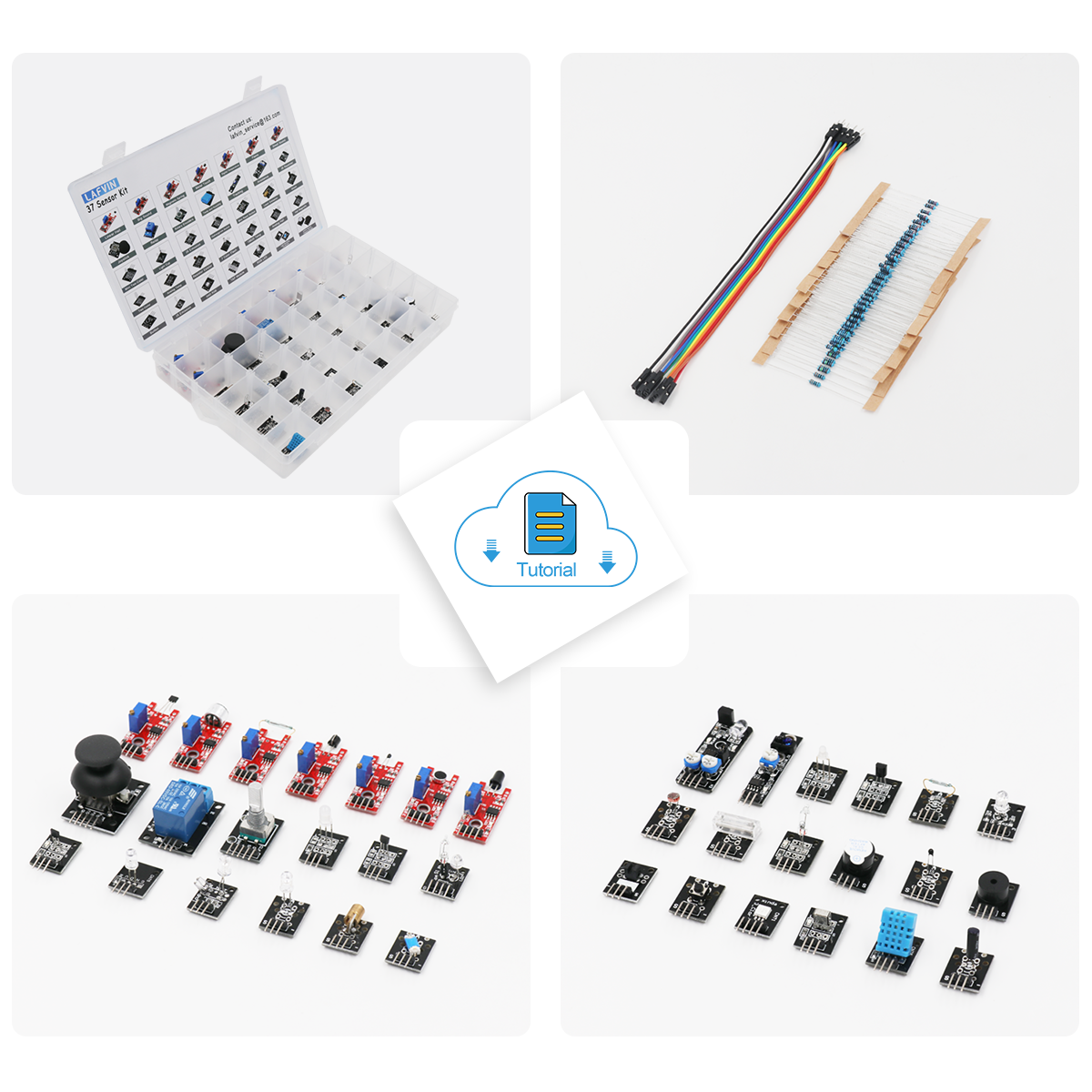 LAFVIN 37 Sensor Kit for Arduino for UNO R3 for Mega2560 Mega328 Nano Sensor Module Starter Kit with Tutorial
