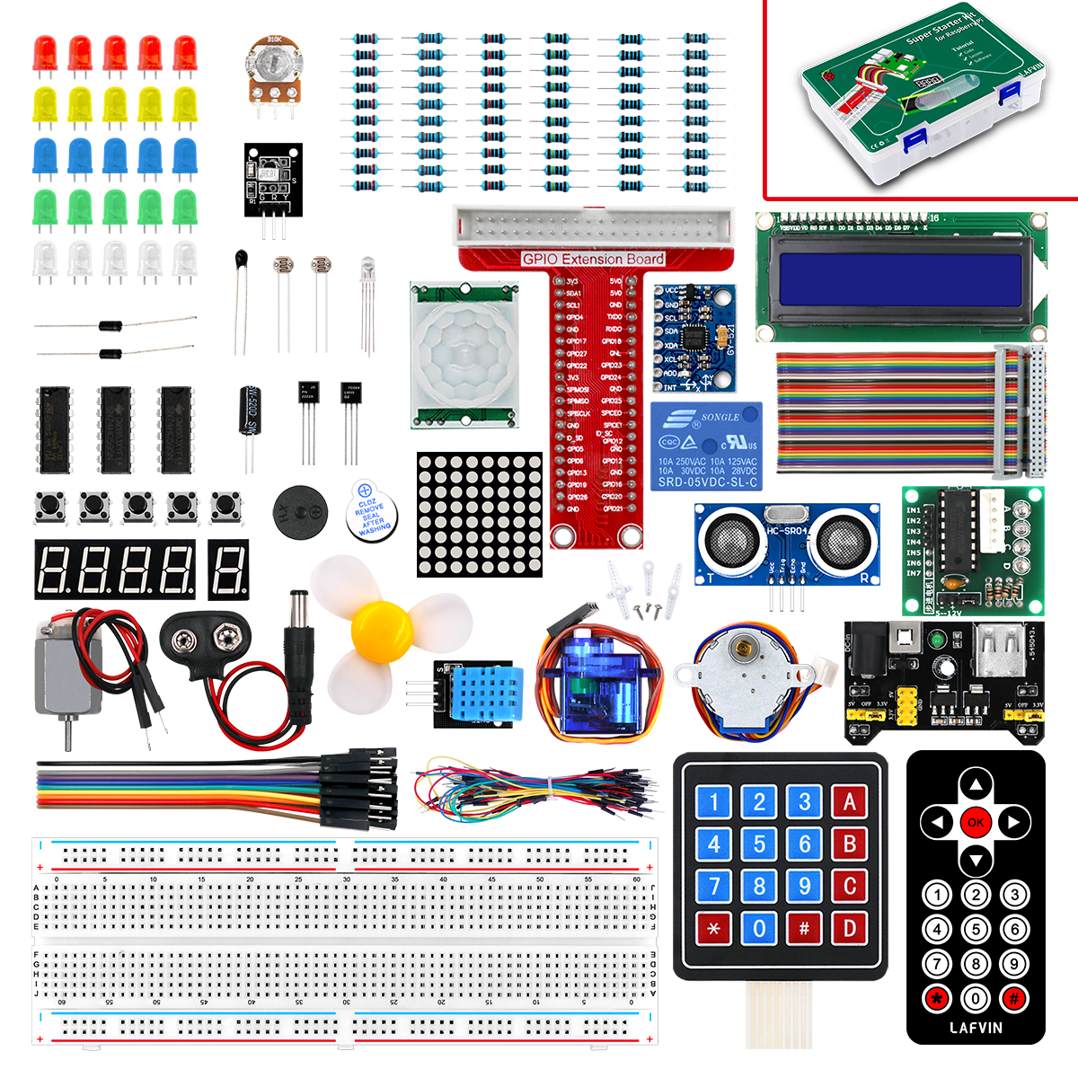 LAFVIN Super Starter Kit for Raspberry Pi, Supports Model 4 3B+ 3B 3A+ 2B 1B+ 1A+ Zero W+ Diy Kit
