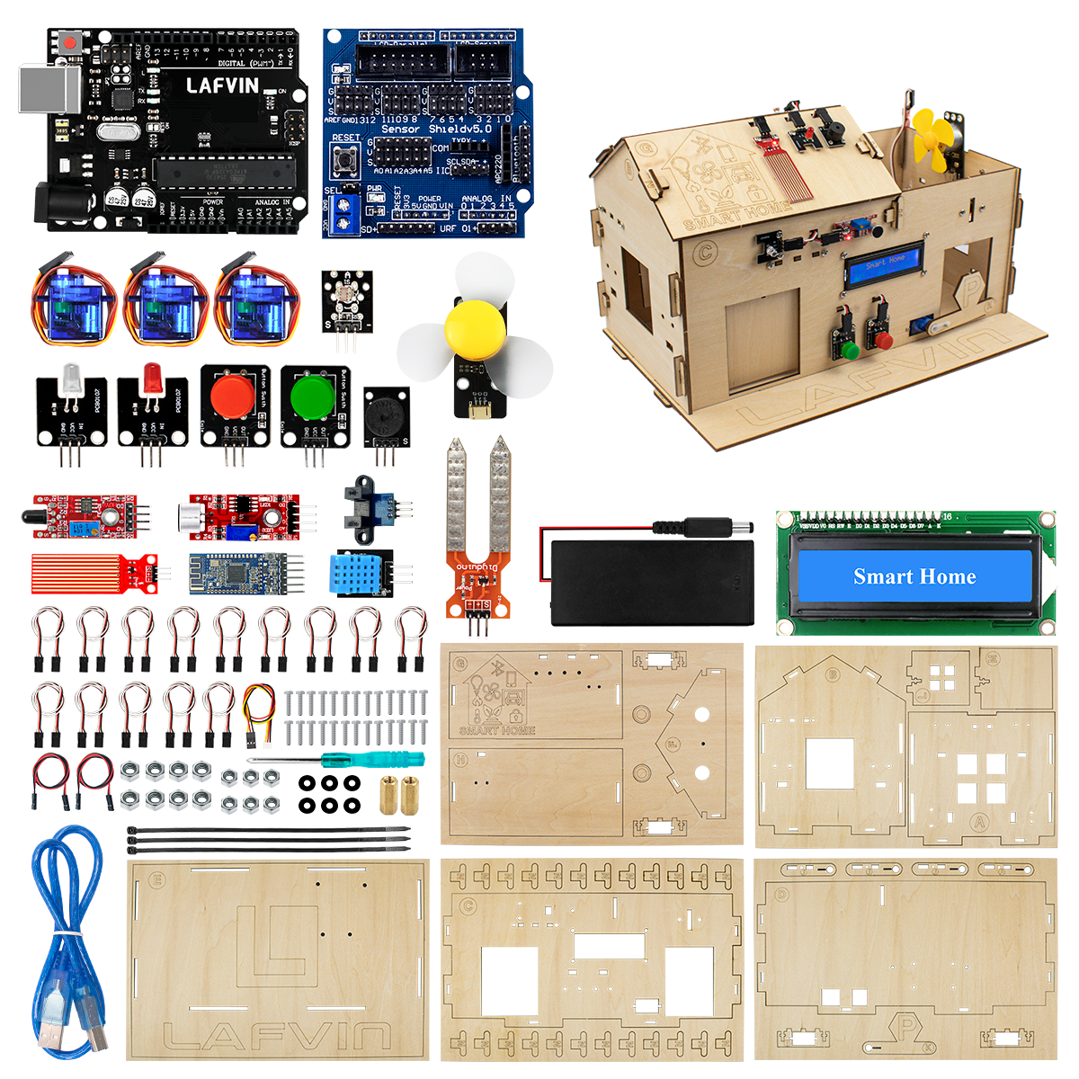 LAFVIN Smart House Kit for Arduino Programming Learning Kit with R3 Board DIY STEM Home Kit with Tutorial