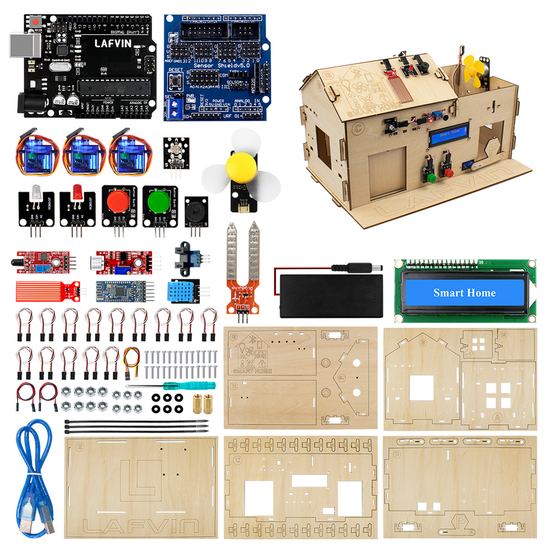 LAFVIN Smart Home House Kit / Learning Programming Kits with Uno R3 Board for Arduino DIY STEM with Tutorial