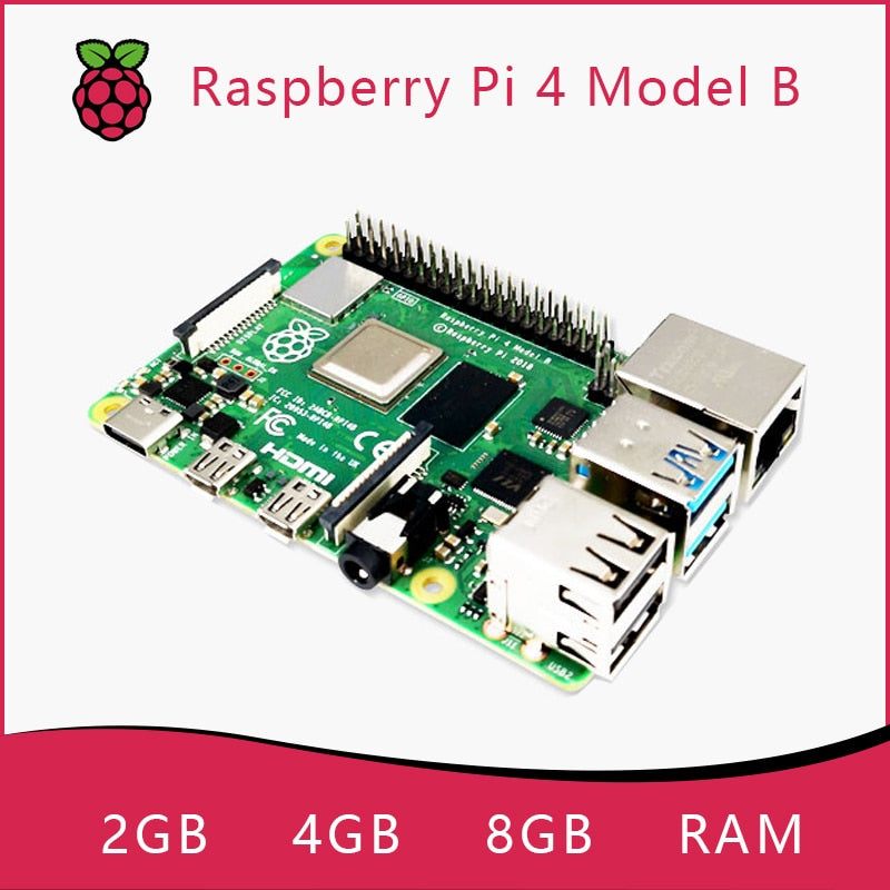 Official Original Raspberry Pi 4 Model B Dev Board Kit RAM 2G 4G 8G 4 Core CPU 1.5Ghz 3 Speeder Than Pi 3B+