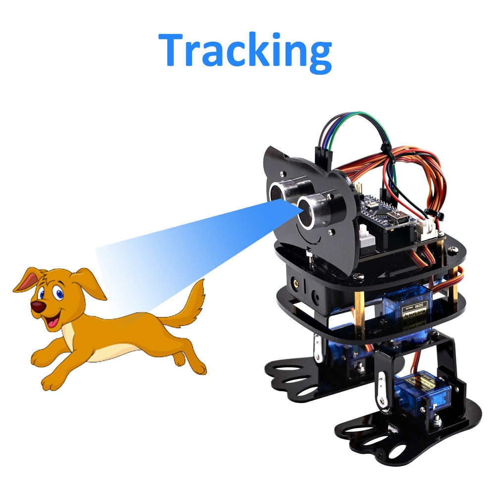 LAFVIN DIY 4-DOF Panda Robot Kit Programmable Dancing Robot Kit for Arduino Nano Electronic Kit/ Support Android APP Control