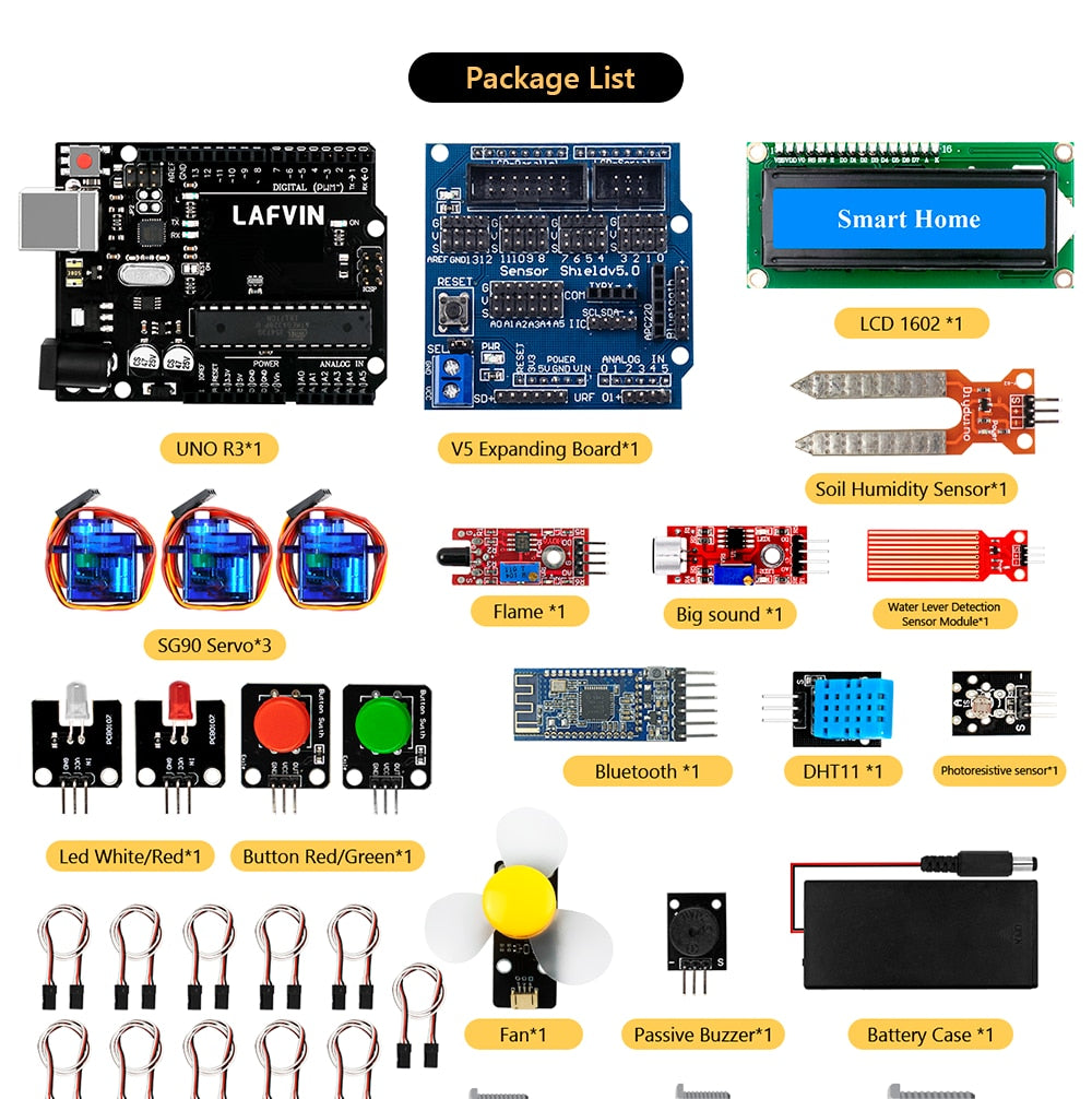 LAFVIN Smart House Kit for Arduino Programming Learning Kit with R3 Board DIY STEM Home Kit with Tutorial