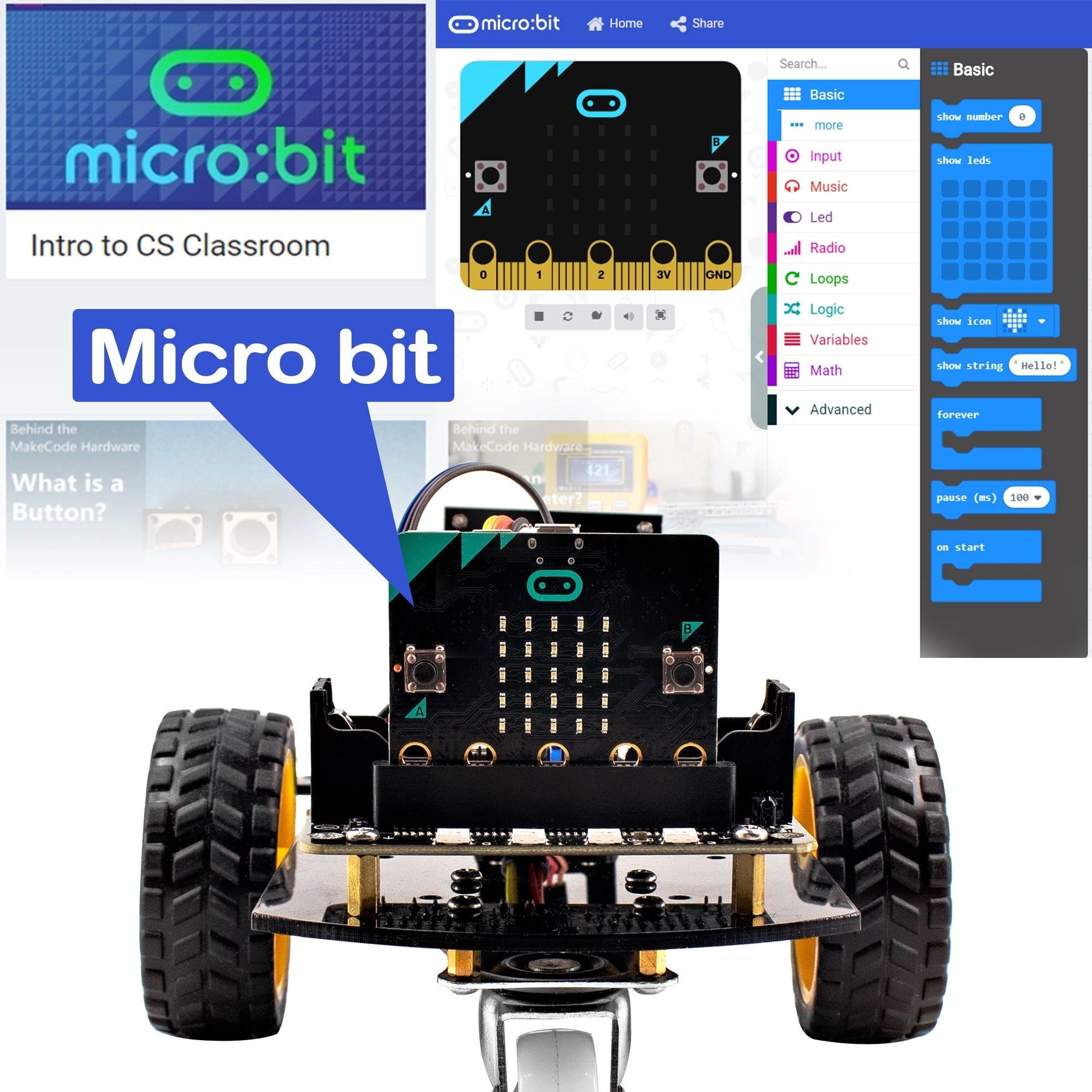 LAFVIN Multi-functional Smart Robot Car V2.0 Robot Kit for Microbit Robot with Tutorial