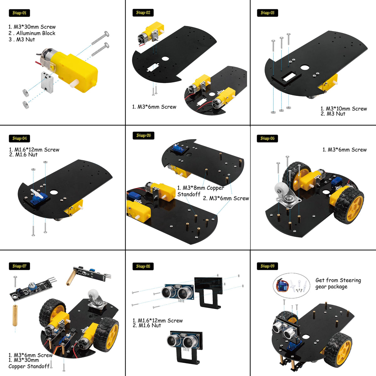 LAFVIN Multi-functional Smart Robot Car V2.0 for Microbit Robot with T